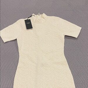Fendi Ivory Logo Knit Dress